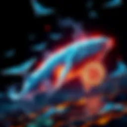 A visual representation of a Bitcoin whale sending funds to a dead wallet, symbolizing financial activity and blockchain transactions.