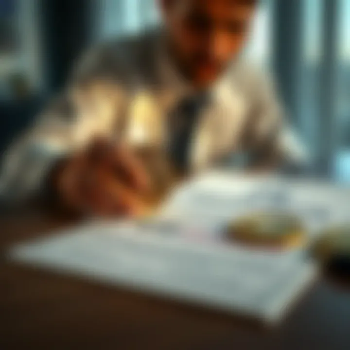 A person contemplating inheritance planning with Bitcoin and a will document on a table.