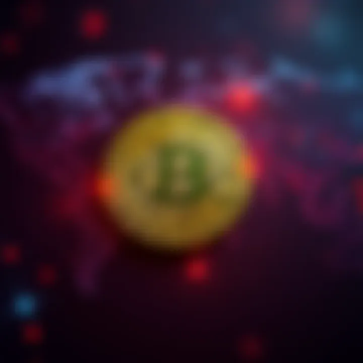 A visual representation of Bitcoin overlaying a world map, symbolizing the impact of global events on cryptocurrency markets.