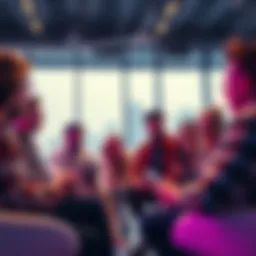 Bitcoiners in 2029 A group of diverse Bitcoin enthusiasts discussing cryptocurrency trends in a modern setting, illustrating their role in shaping the financial future.