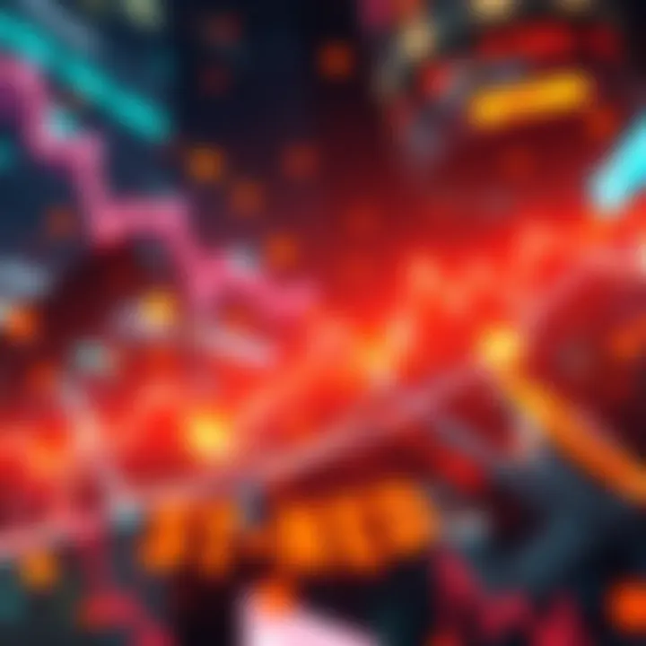 A graphic showing a downward trend in cryptocurrency values, highlighting BitConned dropping below $66.6K with visuals representing slow transactions.