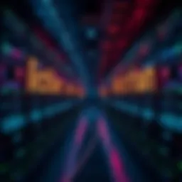 A large data center with mining rigs transitioning to AI technology and servers