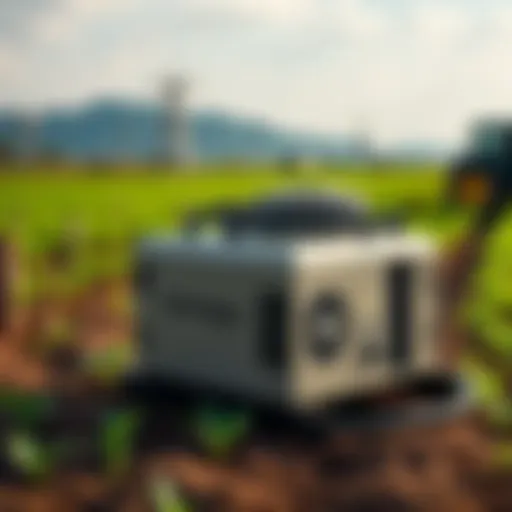 A Bitmain Antminer S19 XP+ Hyd placed in a farm environment with power supply and water access