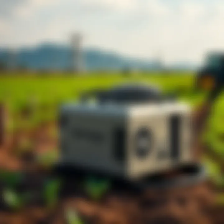 A Bitmain Antminer S19 XP+ Hyd placed in a farm environment with power supply and water access
