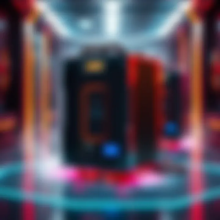 A new Asic miner from Bitmain designed for Monero, showcasing its sleek design and cooling system, with a digital display on the front.