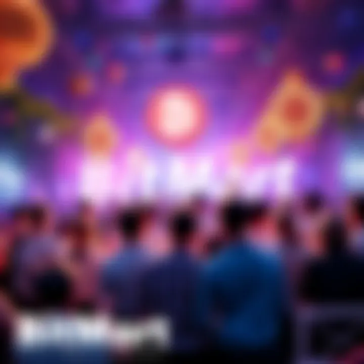 People enjoying the BitMart 8th anniversary party with festive decorations and activities