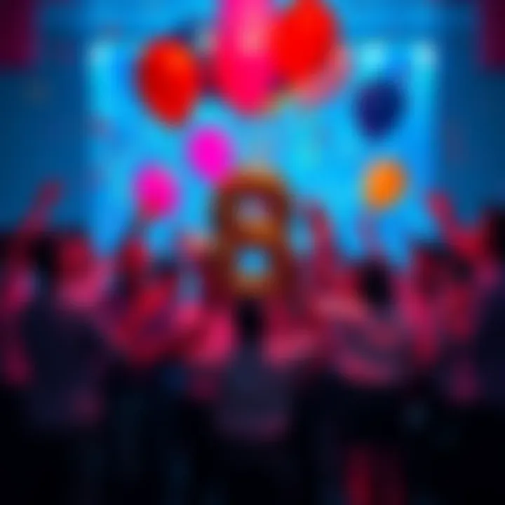 Celebrating 8 Years of Bitmart Community Group of people celebrating the 8th anniversary of the Bitmart community with balloons and confetti