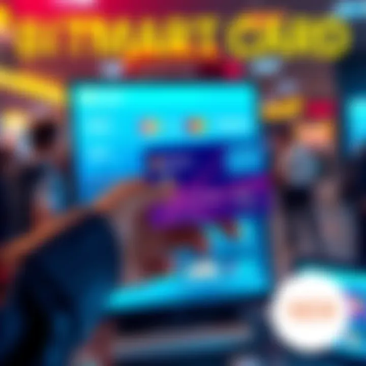 A person holding a BitMart Card with a digital display showcasing spending options and transactions