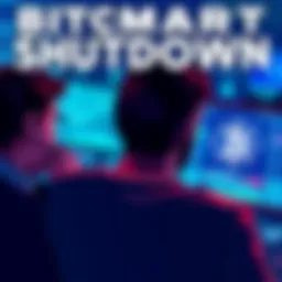 Worried people looking at a computer screen with BitMart logo, concerned about locked funds.