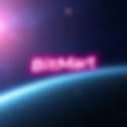A vibrant BitMart logo floating in a starry space background, symbolizing the journey into cryptocurrency.