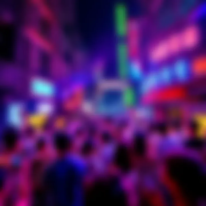 Crowd enjoying live music and drinks at BitMart's party in Lan Kwai Fong, Hong Kong