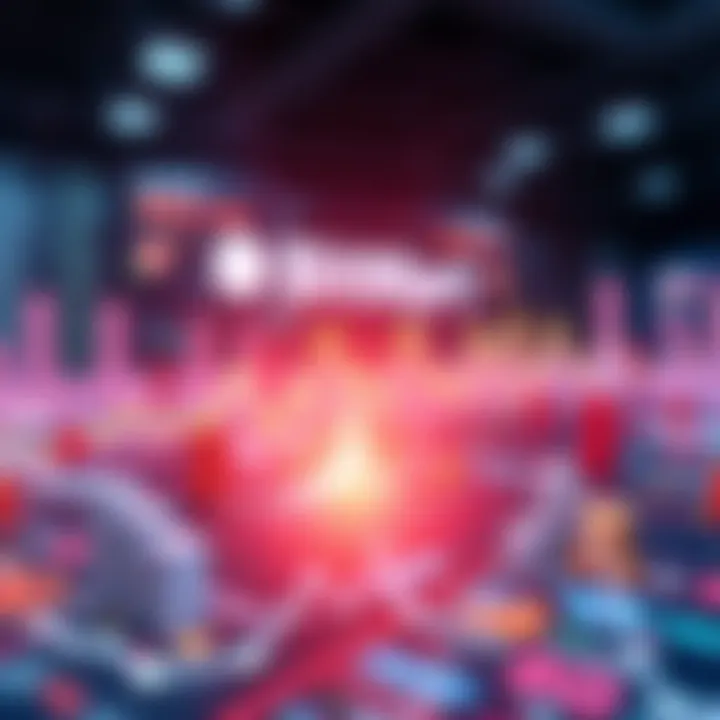 A graphic showing a digital platform where people make predictions on future events, with charts and icons representing investments