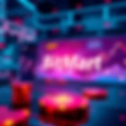 BitMart Prediction Trading A visual representation of trading on BitMart without a wallet, featuring USDT symbols and a simplified user interface, emphasizing zero gas fees and instant profit settlement.