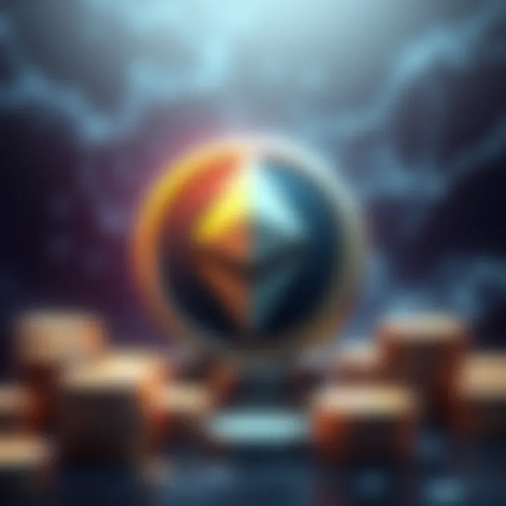 BitMine Increases Ethereum Holdings An illustration showing a large Ethereum logo with stacks of coins representing BitMine's recent investment, highlighting the growth in cryptocurrency assets.