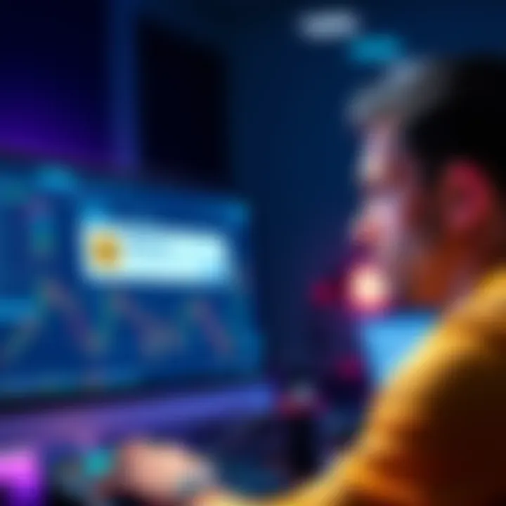 Frustrated trader looking at a computer screen showing Bitnovo's platform with a message about payment issues