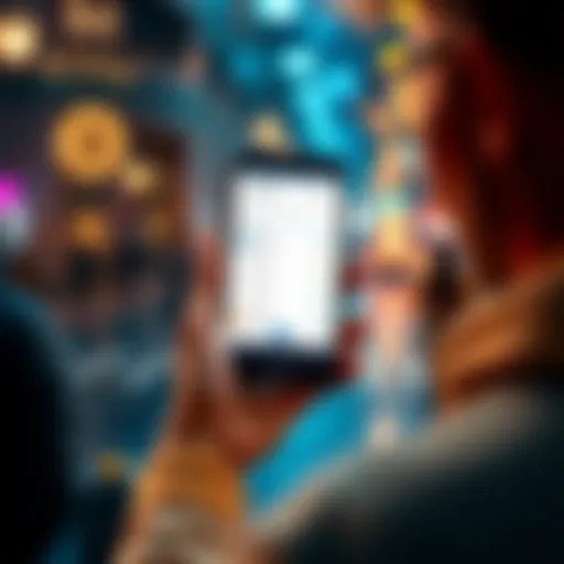 A person using the Bitpay app on a smartphone, looking at funds and fee information.