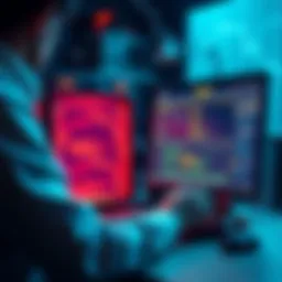 A person using the bitResurrector v3.0 on a computer to recover lost Bitcoin wallets