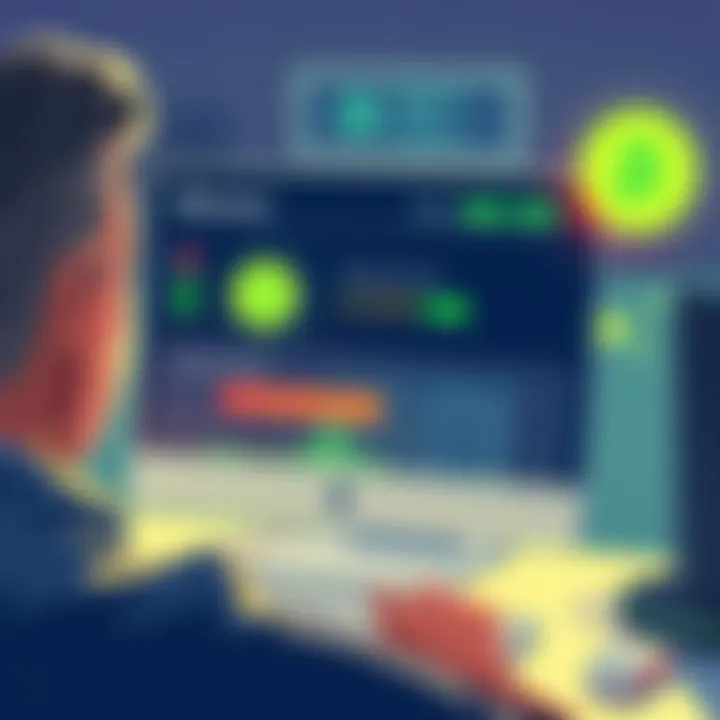 An illustration showing a computer screen displaying a Bitstamp account with a large balance marked unavailable. A user looks concerned as they read the screen.