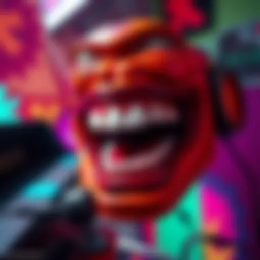 A wild AI-generated ad showcasing striking, exaggerated teeth in a colorful setting