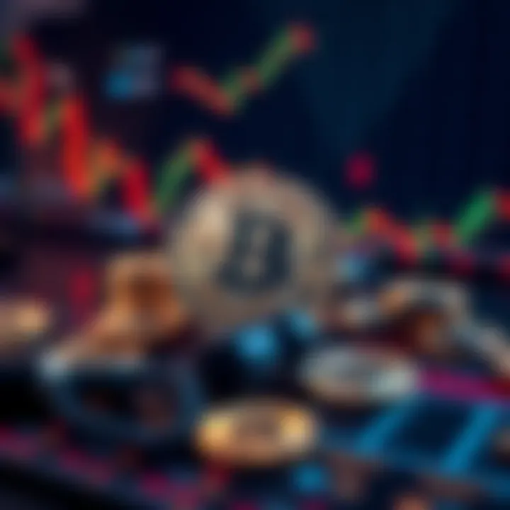 A visual representation of a dark pool trade involving BlackRock's Bitcoin ETF, with elements like Bitcoin symbols and market charts illustrating the $1.3 billion transaction.