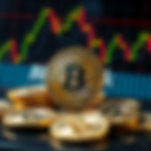 A graphic showing Bitcoin coins with a background of financial charts and the BlackRock logo, symbolizing a significant sale in cryptocurrency