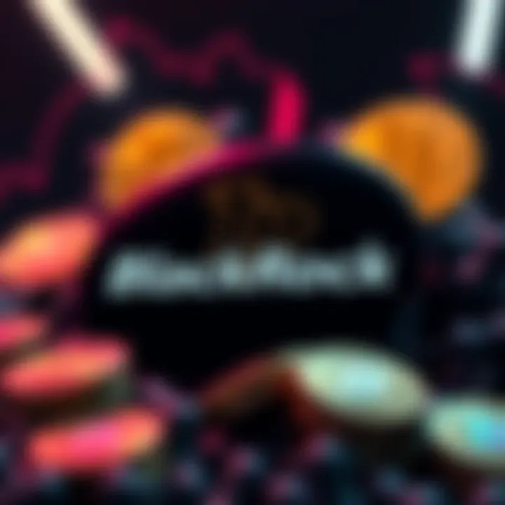 BlackRock Bitcoin Sale BlackRock logo with Bitcoin coins being sold, symbolizing the company's recent Bitcoin sell-off amid market rise.