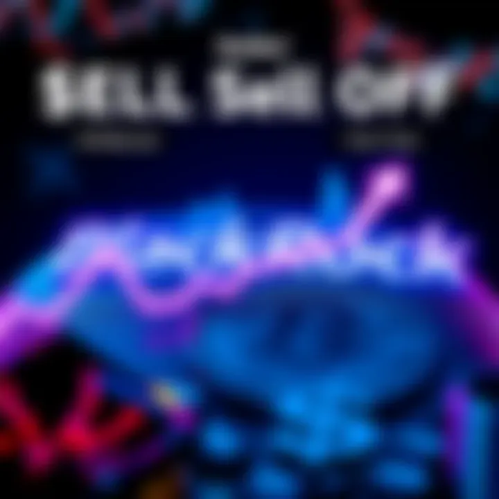 Graphic showing a downward trend in cryptocurrency values with BlackRock logo and dollar signs