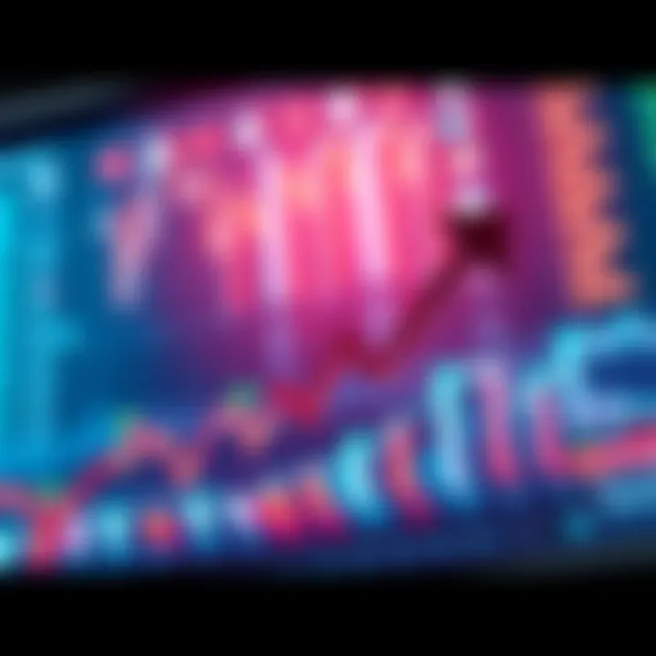 Illustration of a stock market graph with arrows indicating decline and opportunity for investment