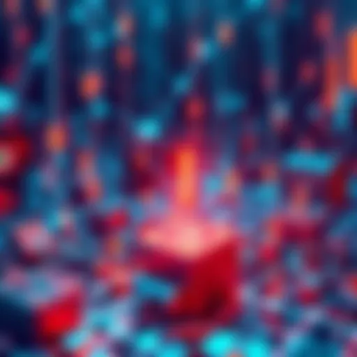 Visual representation of blockchain and AI concepts, featuring interconnected blocks and robotic elements, symbolizing technology and innovation.