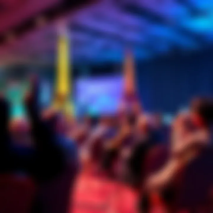 A diverse group of speakers discussing blockchain and traditional finance at Paris Blockchain Week 2026, with an audience engaged in the presentation.