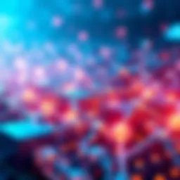 Blockchain Technology Concept A visual representation of blockchain technology featuring interconnected blocks and chains symbolizing data security and innovation.