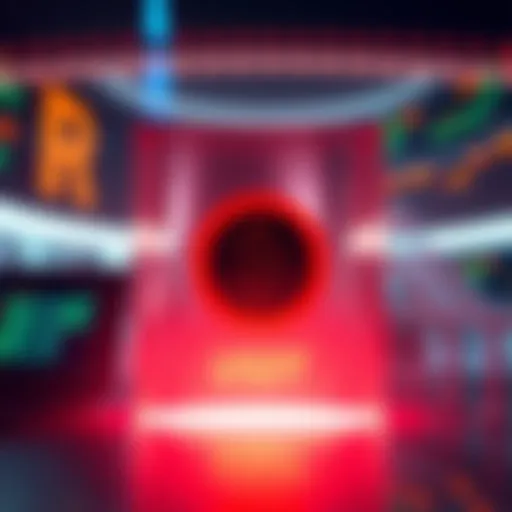 A digital representation of a blocked cryptocurrency deposit showing a warning sign and USDT symbol
