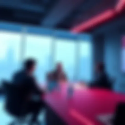 BlockFills Chapter 11 Announcement BlockFills executives discussing plans during a meeting about Chapter 11 filing