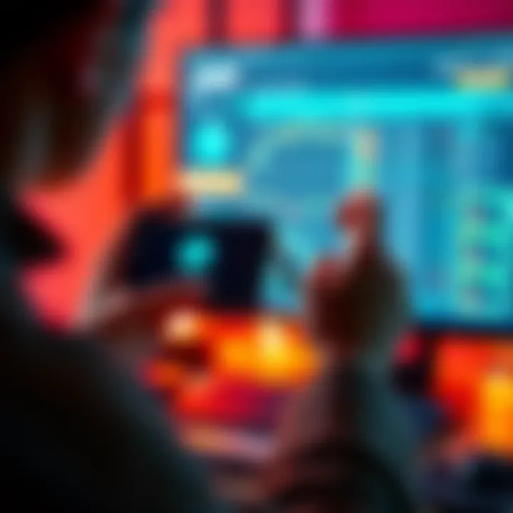 Blockstream Jade Wallet Setup A person holding a Blockstream Jade wallet while looking at a computer screen with cryptocurrency information