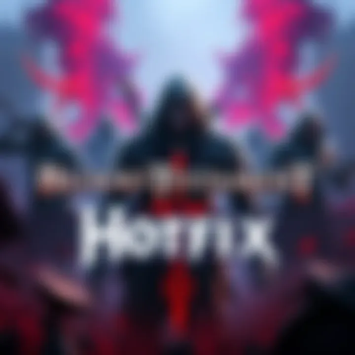Announcement of Hotfix 2.9.0.1 for Blood Testament showing game characters and features