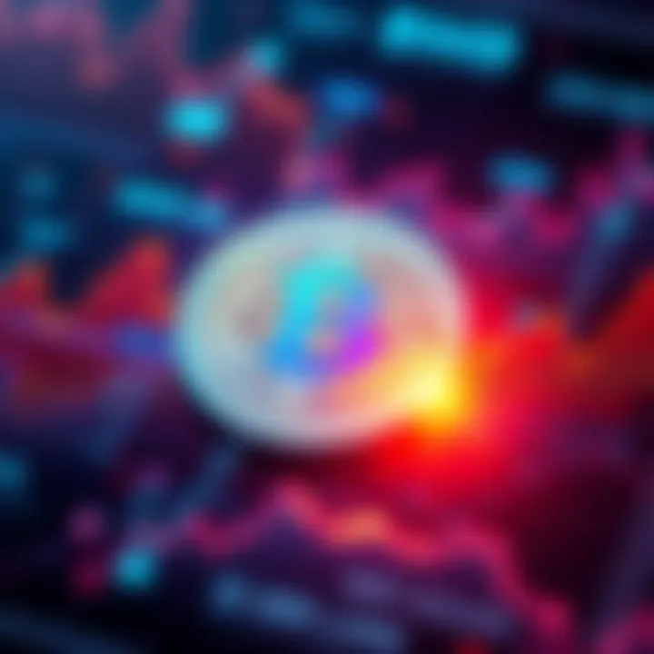 BMRUSD Stablecoin Representation A digital representation of the BMRUSD stablecoin with a backdrop of financial growth graphics.