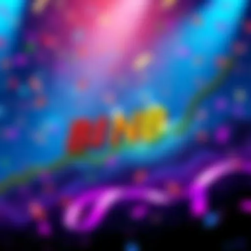 Graph showing BNB cryptocurrency price reaching record high with confetti and celebratory elements