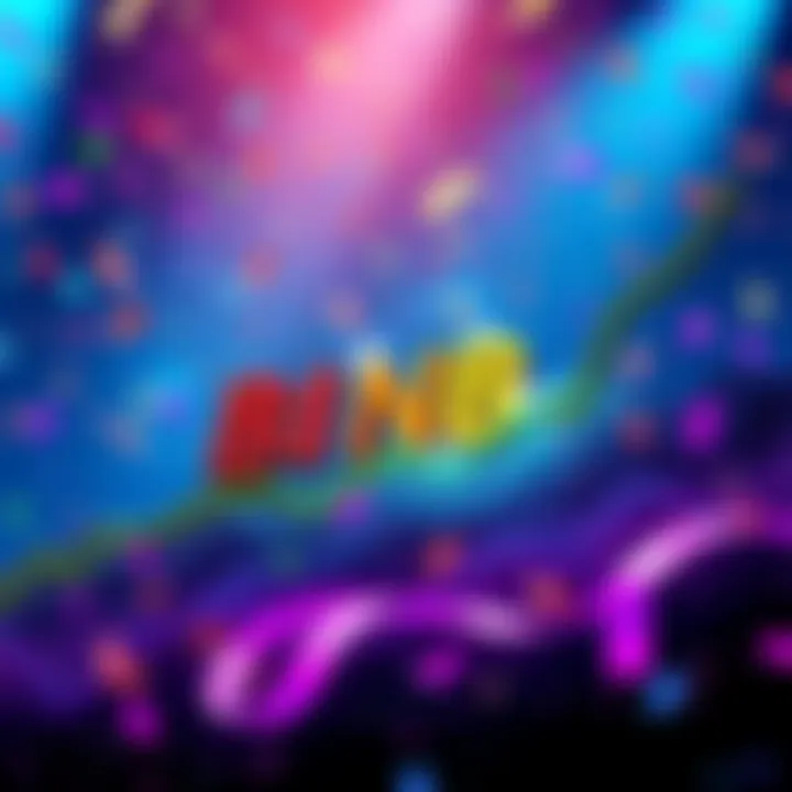 Graph showing BNB cryptocurrency price reaching record high with confetti and celebratory elements