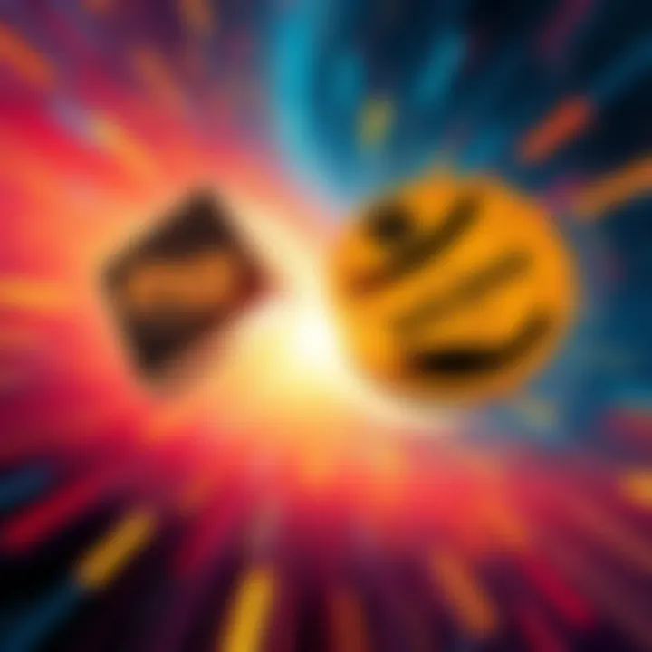 Dynamic Comparison of BNB and Solana Visual representation of BNB and Solana competing in the crypto market, showcasing speed and innovation