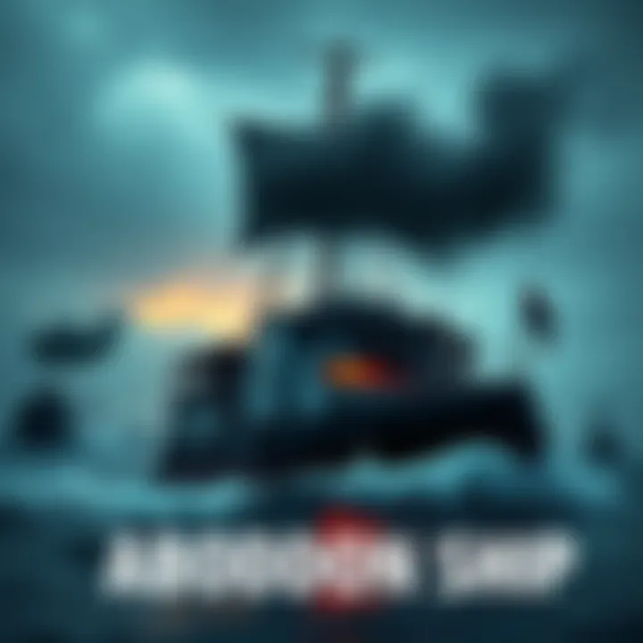 A ship with a distressed crew signaling the need to abandon ship due to an emergency.