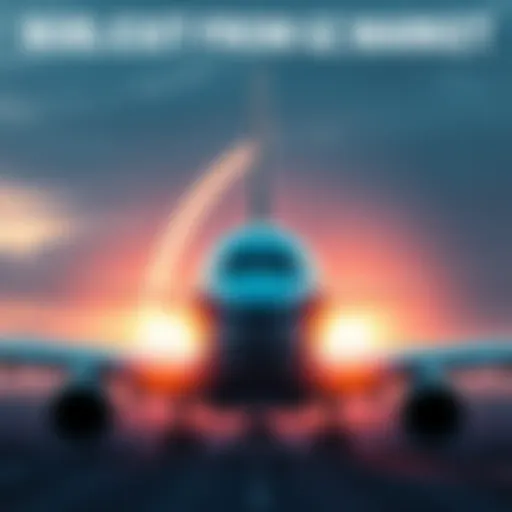 An airplane in the foreground with a Boeing logo fading in the background, symbolizing Boeing's departure from the GC market.