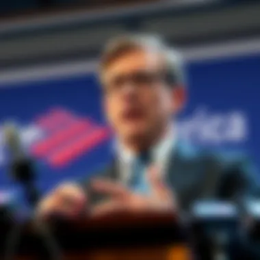 Bank of America CEO speaking about stablecoins and their impact on bank deposits at a press conference