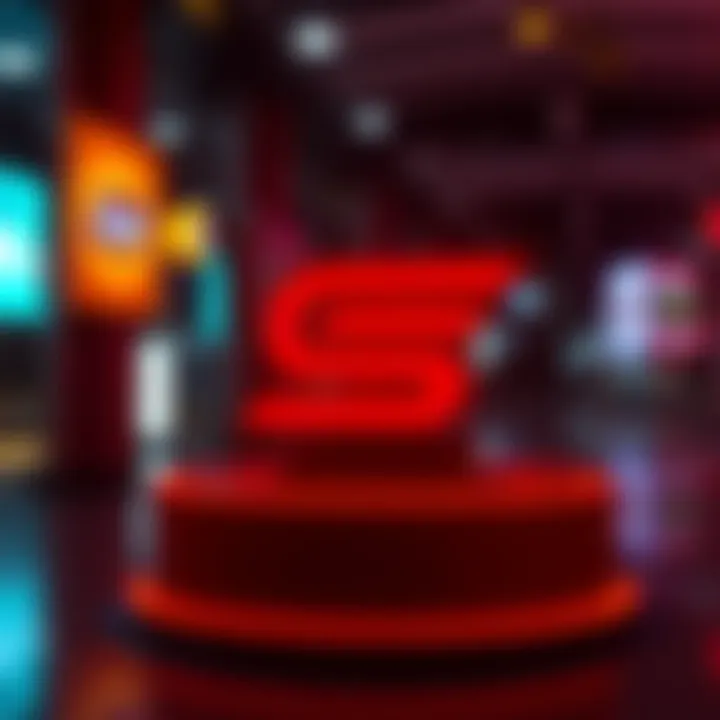 A digital representation of a logo changing to a bold red color, symbolizing a significant branding shift.