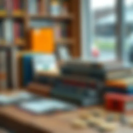 A collection of books about Bitcoin and cryptocurrency on a wooden table