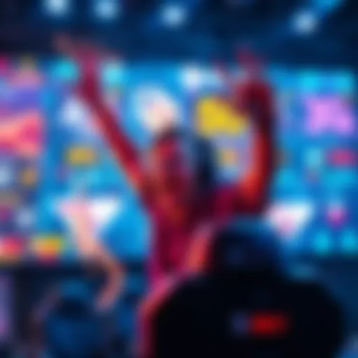 A gamer excitedly uses 30X and 50X boost multipliers on a screen filled with colorful graphics and energy effects, showcasing the thrill of gaming.