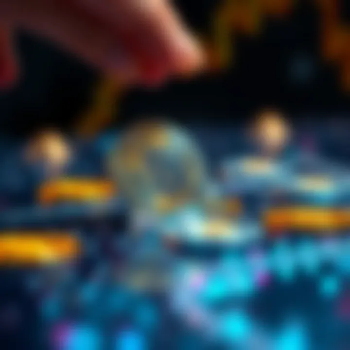 A close-up of a digital coin being added to a liquidity pool on Raydium, symbolizing investment growth without advertisement.