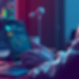 An illustration of a person using a simple and straightforward cryptocurrency wallet interface instead of flashy trading apps, focusing on stability and careful investing.