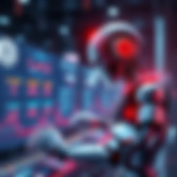 A robot interacting with a digital governance board, highlighting the role of bots in DAOs.