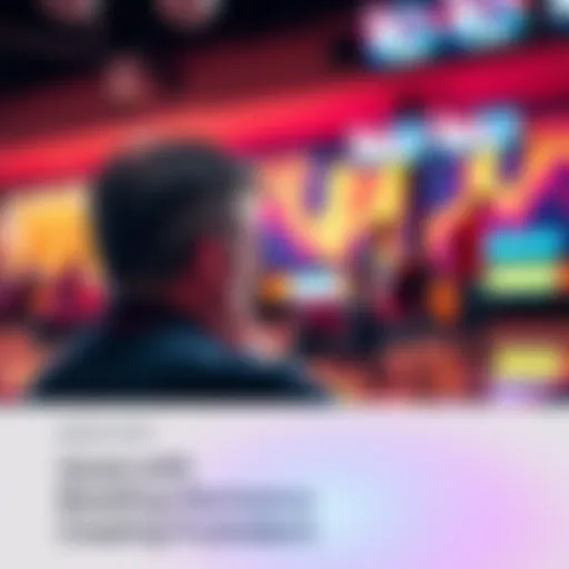 A bowler looks frustrated as they stare at a frozen game screen while others play in the background.