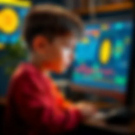 A 13-year-old boy looking at a computer screen with Bitcoin mining graphics, pondering the purchase of an Antminer S19 J Pro